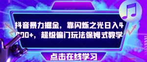 抖音暴力掘金,靠闪烁之光日入4000+,超级偏门玩法保姆式教学-风淘社