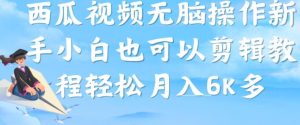西瓜视频搞笑号，无脑操作新手小白也可月入6K-风淘社