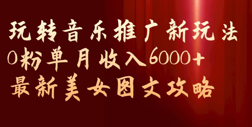 玩转音乐推广新玩法，0粉单月收入6000+，最新美女图文攻略【揭秘】-风淘社
