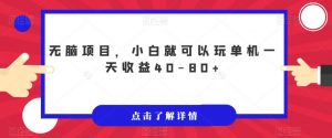 无脑项目，小白就可以玩单机一天收益40-80+【揭秘】-风淘社