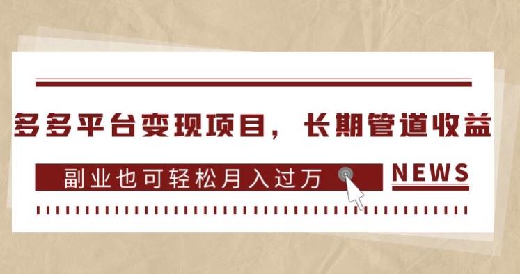 多多平台变现项目,长期管道收益,副业也可轻松月入过万-风淘社
