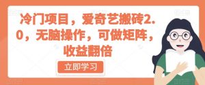 冷门项目,爱奇艺搬砖2.0,无脑操作,可做矩阵,收益翻倍【揭秘】-风淘社