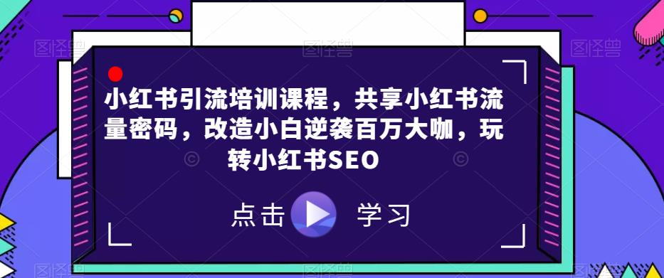 小红书引流培训课程,共享小红书流量密码,改造小白逆袭百万大咖,玩转小红书SEO-风淘社