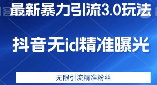 最新暴力引流3.0版本，抖音无id暴力引流各行业精准用户-风淘社