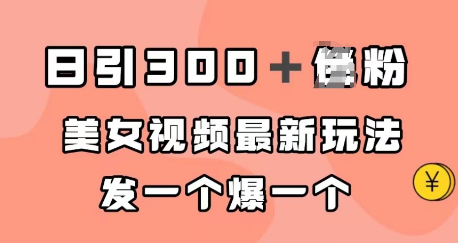 日引300＋男粉，美女视频最新玩法，发一个爆一个【揭秘】-风淘社