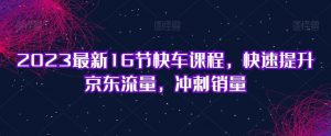2023最新16节快车课程,快速提升京东流量,冲刺销量-风淘社