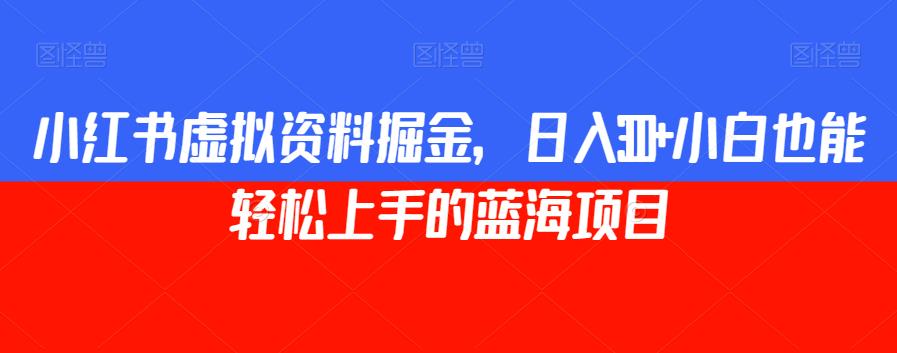 小红书虚拟资料掘金,日入300+小白也能轻松上手的蓝海项目【揭秘】-风淘社