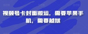 视频号卡封面搬运，需要苹果手机，需要越狱-风淘社