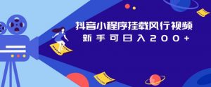 抖音小程序挂载风行视频,新手可日入200+-风淘社