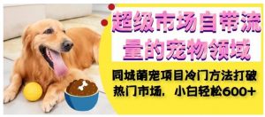 超级市场自带流量的宠物领域，同城萌宠项目冷门方法打破热门市场，小白轻松600+-风淘社