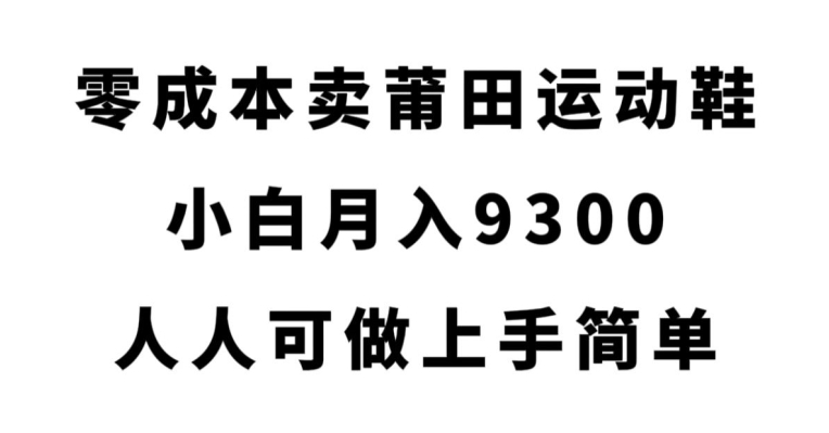 零成本卖莆田运动鞋,小白月入9300,人人可做上手简单【揭秘】-风淘社