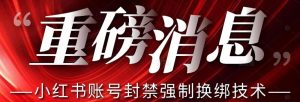 【最新】小红书账号封禁强制换绑技术可日赚300-风淘社
