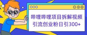 哔哩哔哩项目拆解引流创业粉日引300+小白可轻松上手【揭秘】-风淘社