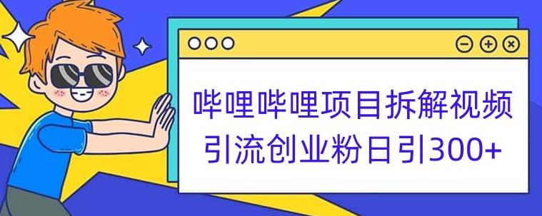哔哩哔哩项目拆解引流创业粉日引300+小白可轻松上手【揭秘】-风淘社