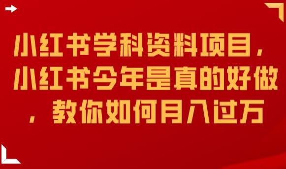 小红书学科资料项目,小红书今年是真的好做,教你如何月入过万【揭秘】-风淘社