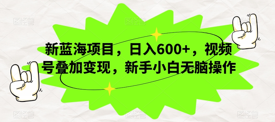 新蓝海项目,日入600+,视频号叠加变现,新手小白无脑操作【揭秘】-风淘社