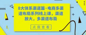 8大体系渠道篇·电商多渠道布局系列线上课，渠道放大，多渠道布局-风淘社