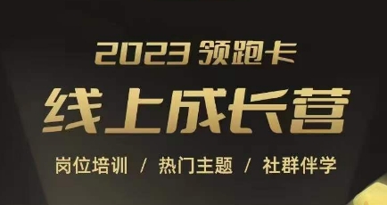 2023领跑卡线上成长营，淘宝运营各岗位培训，直通车、万相台、引力魔方、引流等，帮助突破成长瓶颈-风淘社