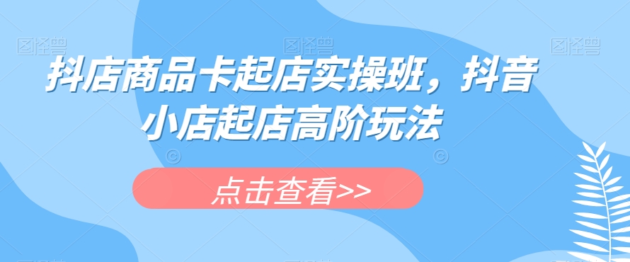 抖店商品卡起店实操班,抖音小店起店高阶玩法-风淘社