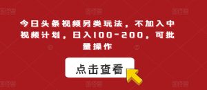 今日头条视频另类玩法，不加入中视频计划，日入100-200，可批量操作【揭秘】-风淘社