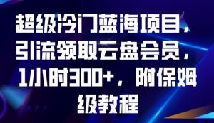超级冷门蓝海项目,引流领取云盘会员,1小时300+,附保姆级教程-风淘社