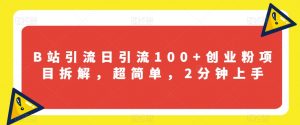 B站引流日引流100+创业粉项目拆解,超简单,2分钟上手【揭秘】-风淘社