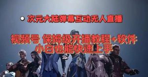 视频号次元大陆弹幕互动无人直播,视频号保姆级开播教程+软件,小白也能快速上手-风淘社