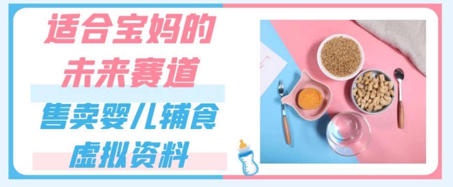 适合宝妈的未来赛道,售卖婴儿辅食虚拟资料,一份9.9-69.9元闭眼赚钱-风淘社