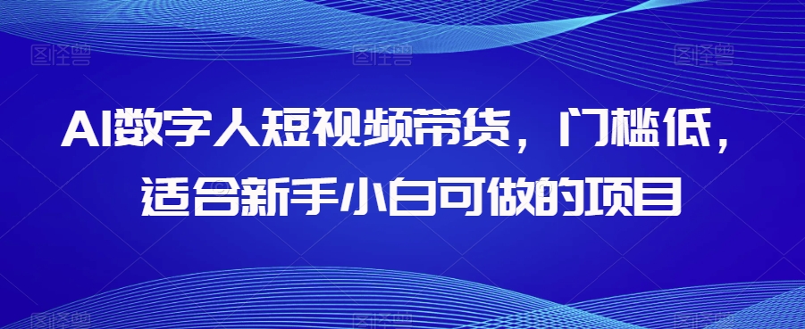 AI数字人短视频带货，门槛低，适合新手小白可做的项目-风淘社