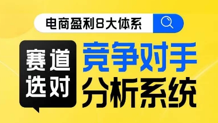 电商盈利8大体系·赛道选对,竞争对手分析系统线上课-风淘社