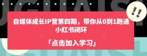 自媒体成长IP营第四期,带你从0到1跑通小红书闭环-风淘社