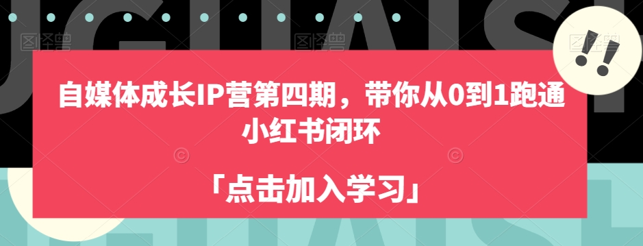 自媒体成长IP营第四期,带你从0到1跑通小红书闭环-风淘社