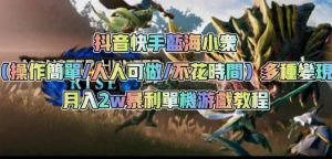 抖音快手蓝海小众(操作简单人人可做不花时间)多种变现月入2w+暴利单机游戏教程-风淘社