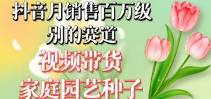 抖音月销售百万级别的赛道，视频带货家庭园艺种子，无需实拍小白可做-风淘社