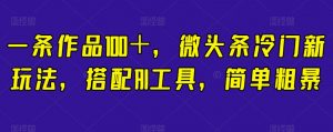 一条作品100+,微头条冷门新玩法,搭配AI工具,简单粗暴【揭秘】-风淘社