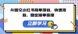 AI图文小红书商单项目,快速涨粉,稳定接单变现【揭秘】-风淘社