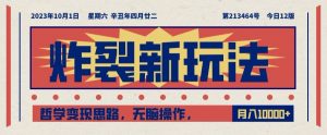炸裂新玩法，哲学变现思路，无脑操作，只靠单人月入10000+【揭秘】-风淘社