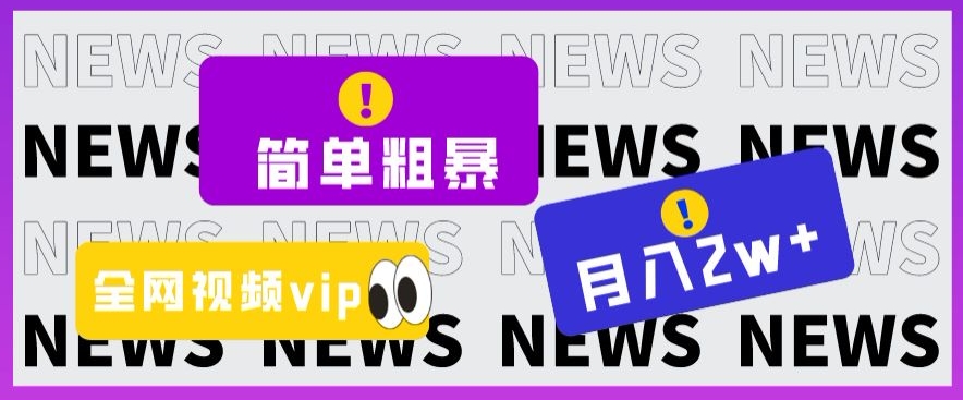 简单粗暴零成本,高回报,全网视频VIP掘金项目,月入2万+【揭秘】-风淘社