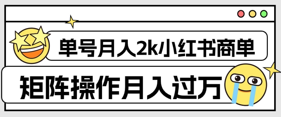 外面收费1980的小红书商单保姆级教程，单号月入2k，矩阵操作轻松月入过万-风淘社