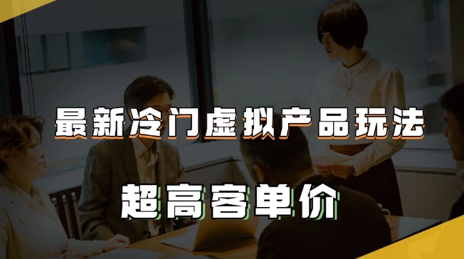 最新冷门虚拟产品玩法，超高客单价，月入2-3万＋【揭秘】-风淘社