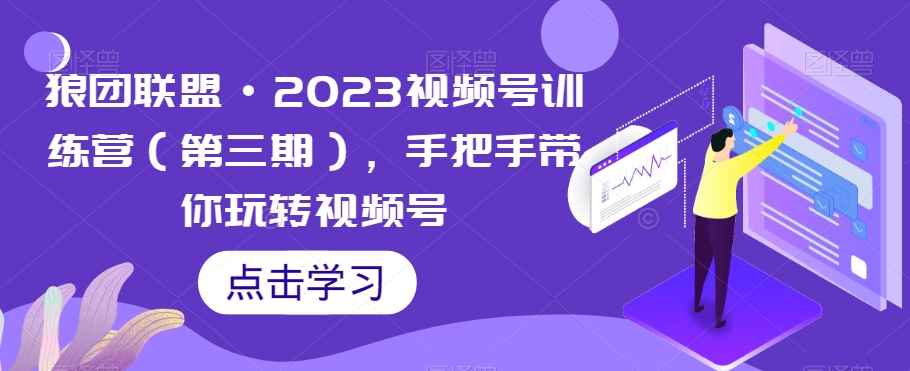 狼团联盟·2023视频号训练营(第三期),手把手带你玩转视频号-风淘社