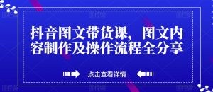 抖音图文带货课,图文内容制作及操作流程全分享-风淘社
