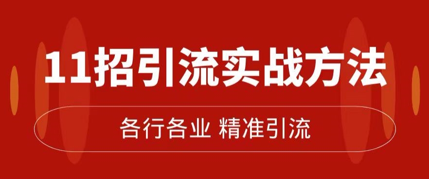 精准引流术：11招引流实战方法，让你私域流量加到爆（11节课完整)-风淘社