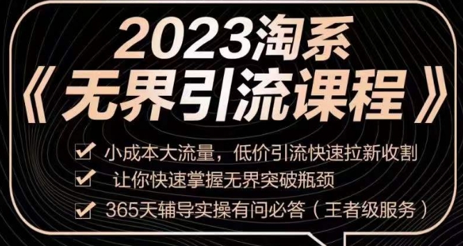 2023淘系无界引流实操课程，​小成本大流量，低价引流快速拉新收割，让你快速掌握无界突破瓶颈-风淘社