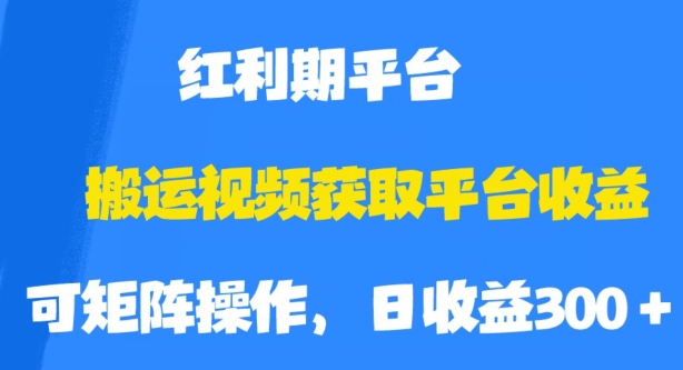 搬运视频获取平台收益,平台红利期,附保姆级教程【揭秘】-风淘社