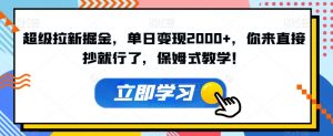 超级拉新掘金,单日变现2000+,你来直接抄就行了,保姆式教学!【揭秘】-风淘社