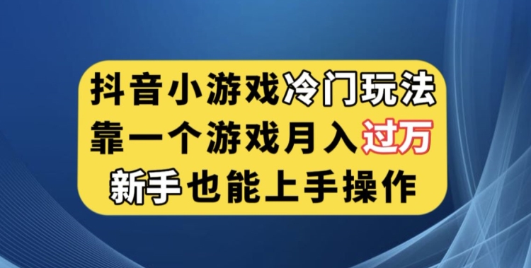 抖音小游戏冷门玩法，靠一个游戏月入过万，新手也能轻松上手【揭秘】-风淘社