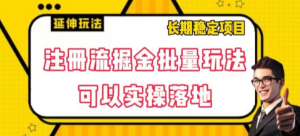 注册流掘金批量玩法,可以实操落地【揭秘】-风淘社