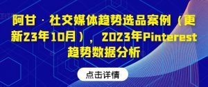 阿甘·社交媒体趋势选品案例(更新23年10月),2023年Pinterest趋势数据分析-风淘社