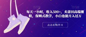 每天一小时,收入500+,卖莆田高端潮鞋,保姆式教学,小白也能月入过万【揭秘】-风淘社